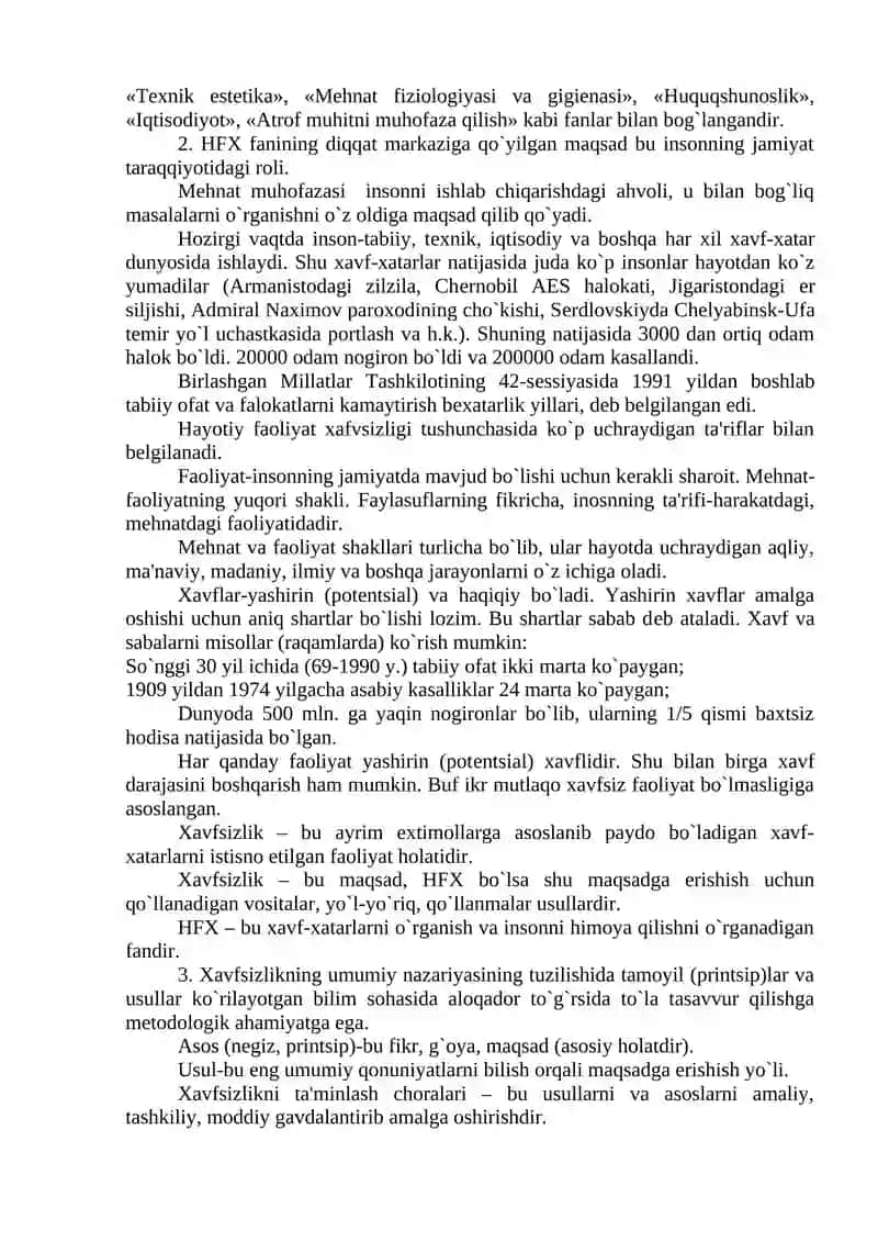 Hayotiy faoliyat xavfsizligi 2