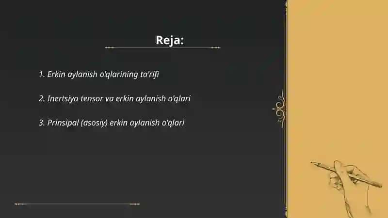 Erkin aylanish oʼqlari 2