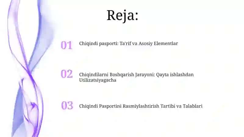 Chiqindi Pasporti: Ta'rif va Asosiy Elementlar 2