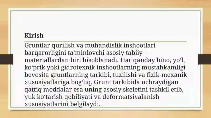 Gruntlarda qattiq moddalar va ularning grunt mustahkamligi ta'siri 2