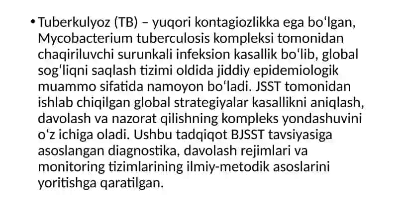 Tuberkulyoz bemorlarini davolash va kuzatish sxemasi 2