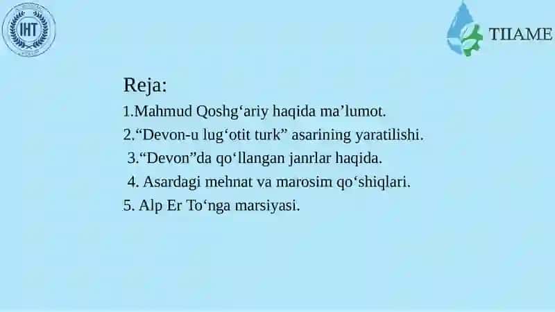 Mahmud Qoshg‘ariyning“Devon-ulug‘otitturk”asari 2