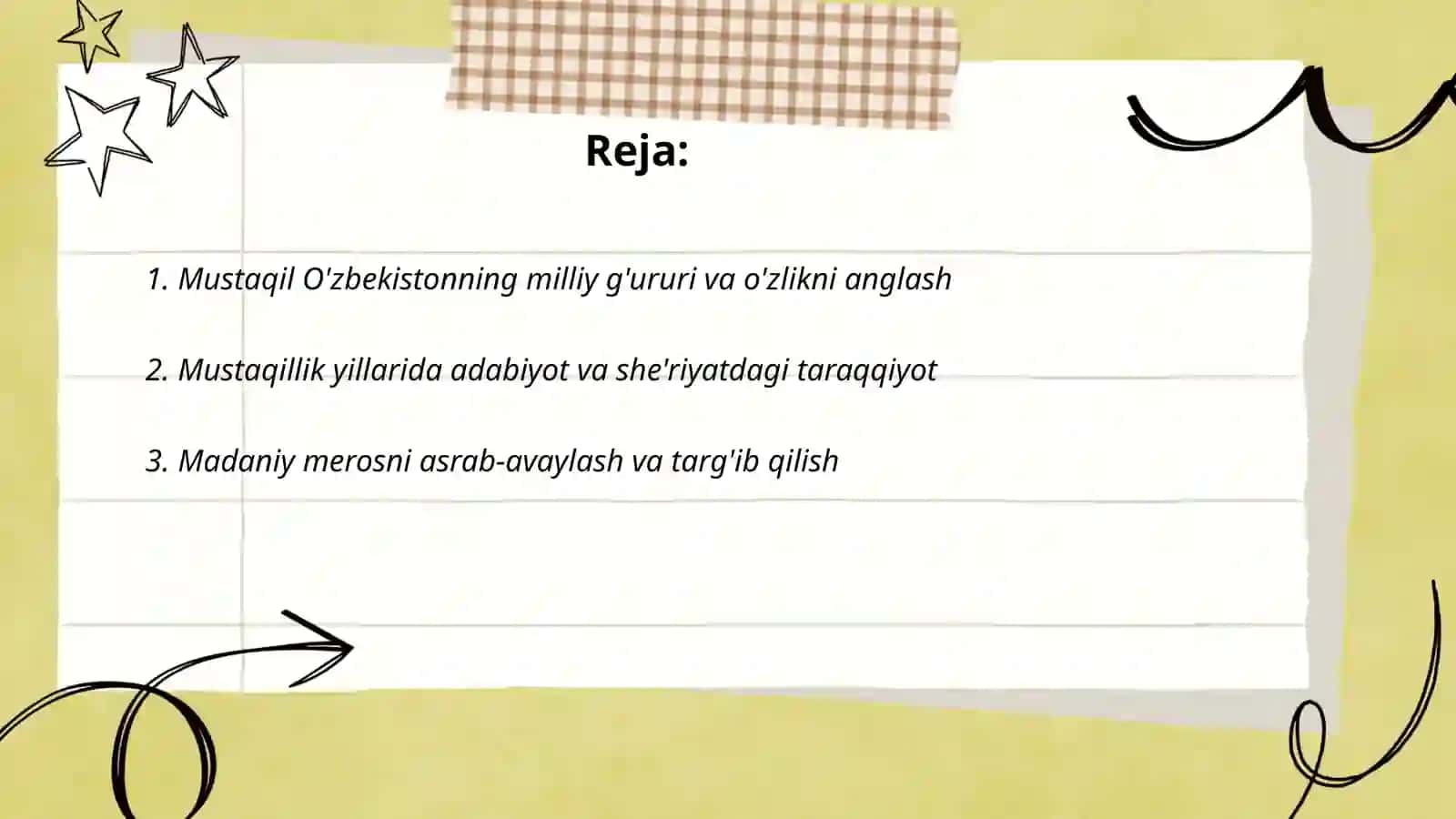 Mustaqillik yillarida O'zbekistondagi ma'naviy va madaniy taraqqiyot 2