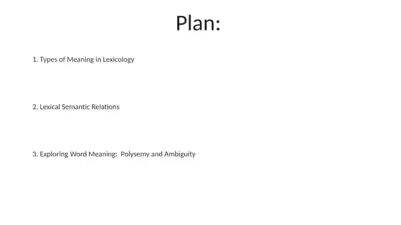 Types of meaning and lexical semantic meanings of words in lexicology 2