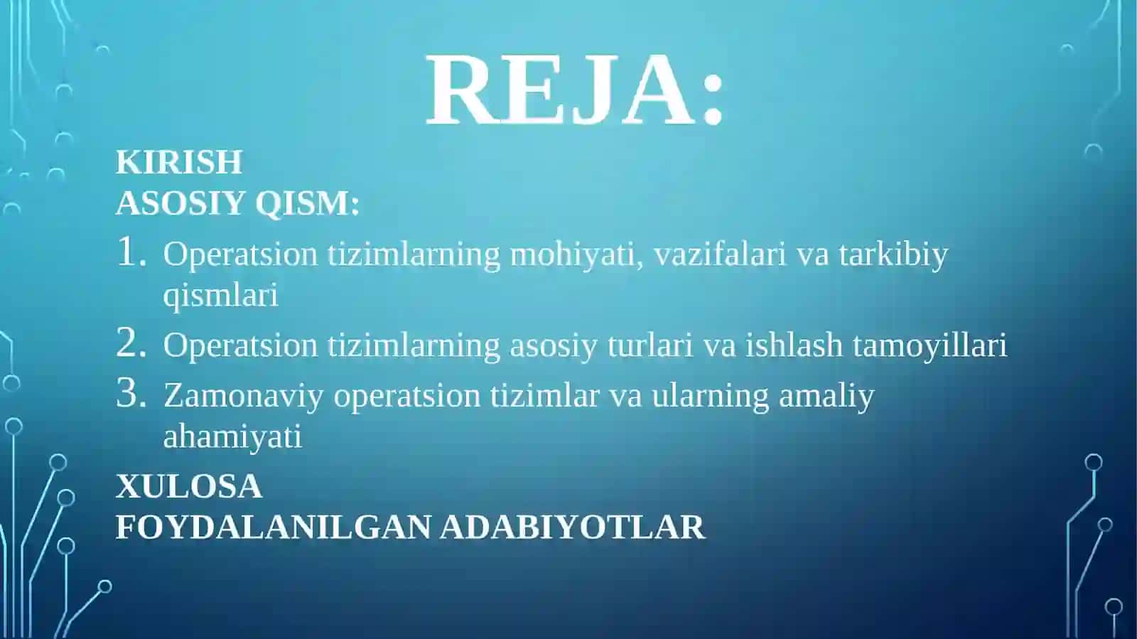 Operatsion tizimlar 2