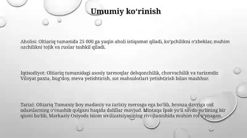 Oltiariq Tumani Statistika 2