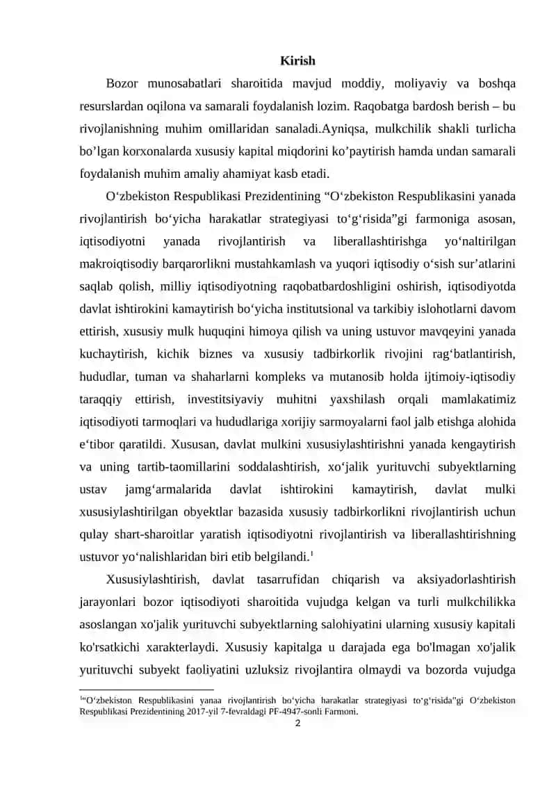Xususiy kapital va uning tahlili 2