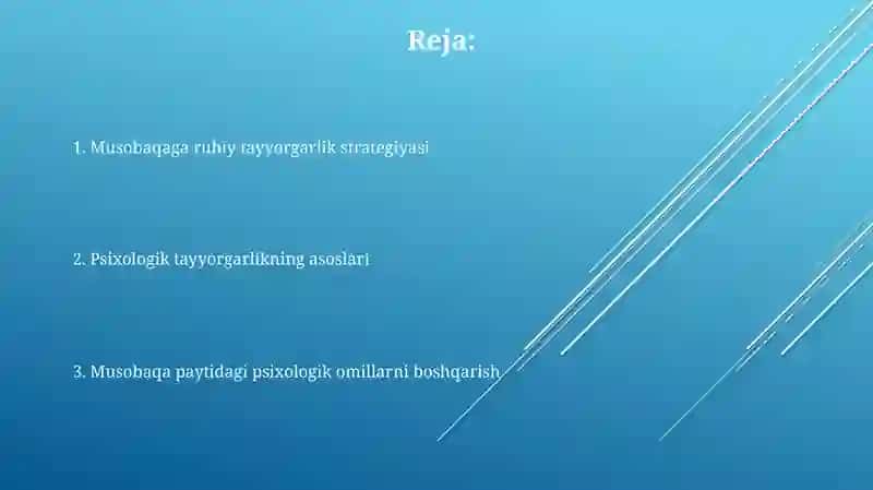 Psixologik tayyorgarlik dasturi 2