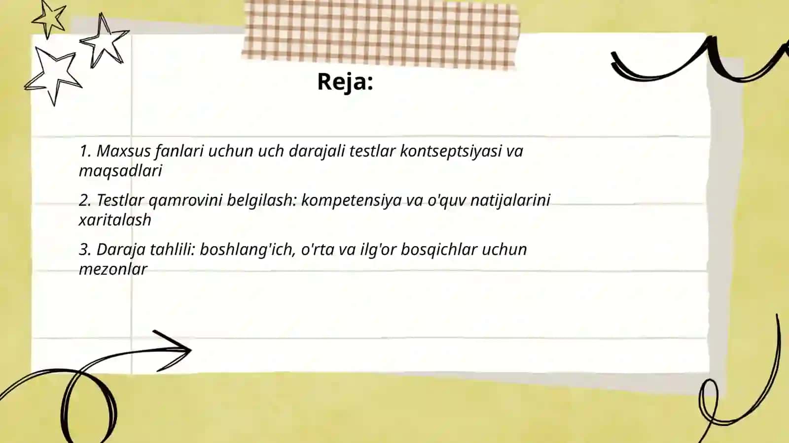 Maxsus fanlari uchun 3 darajali testlar 2