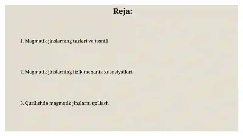 Magmatik tog' jinslari va ularning qurilish xossalari 2
