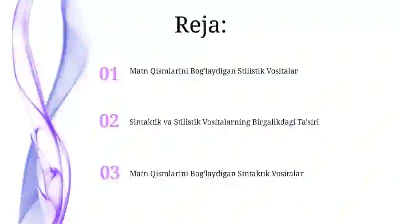 Matn Qismlarini Bog'laydigan Sintaktik Vositalar 2