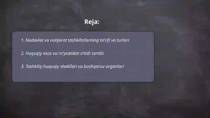 Nodavlat va notijorat tashkilotlar 2