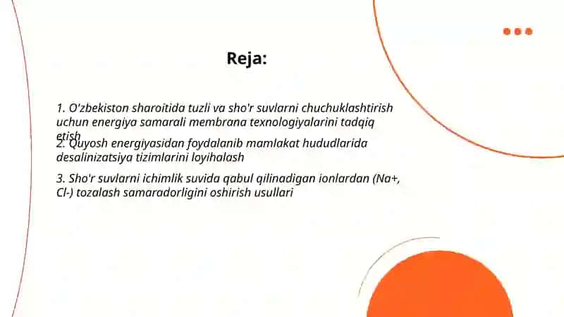 Sho'r suvlarni chuchuklashtirish g'oyasi 2