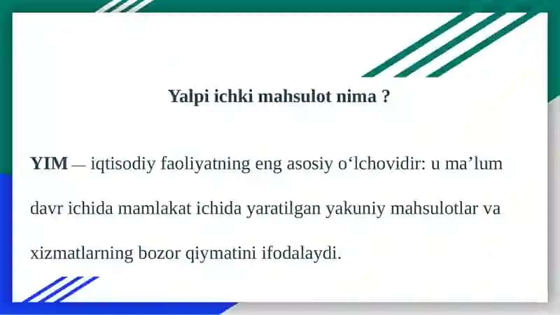 Yalpi ichki mahsulot va uning o’sish omillari 2