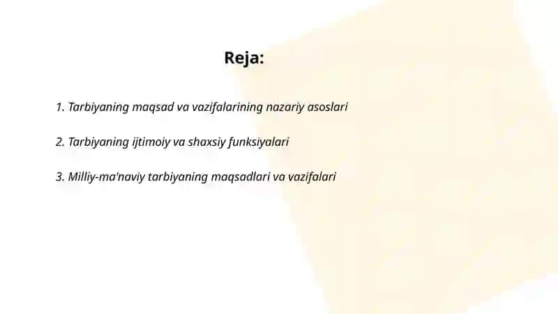 Tarbiyaning maqsad va vazifalari 2