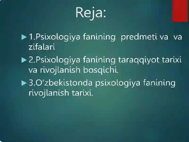 PSIXALOGIYA FANINING PREDMETI VA RIVOJLANISH TARIXI 2