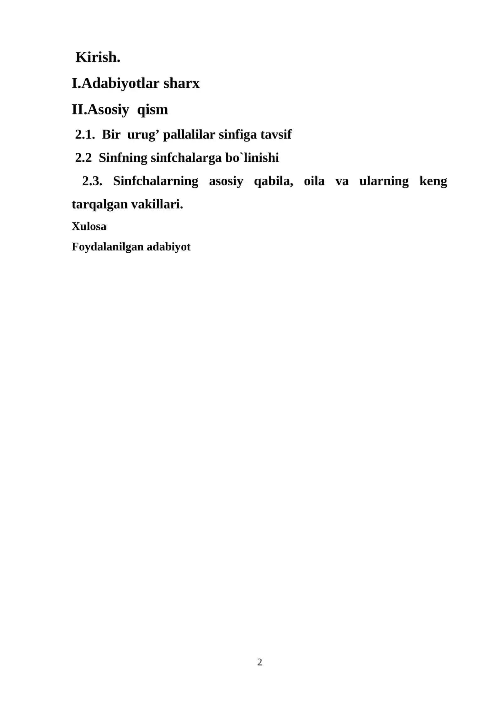 Bir urug’ pallalilar sinfi 2