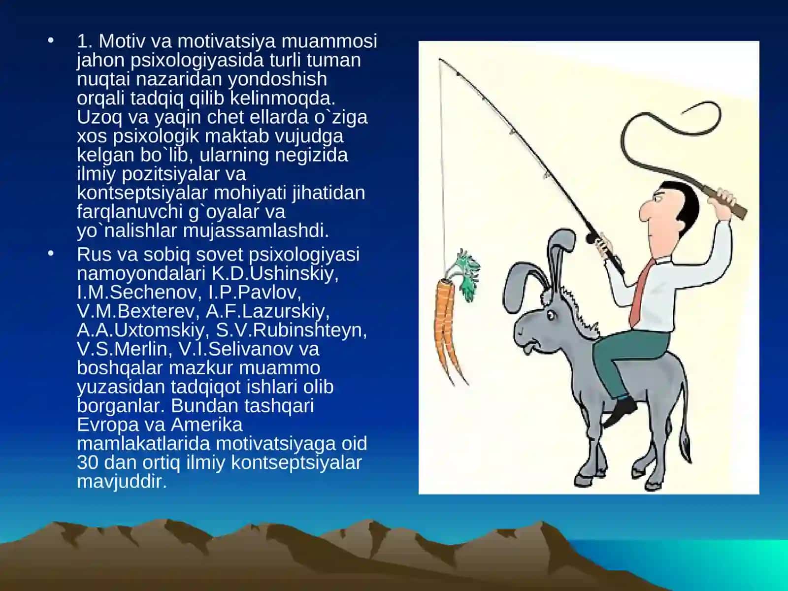 Motiv va motivatsiya muammosi 2
