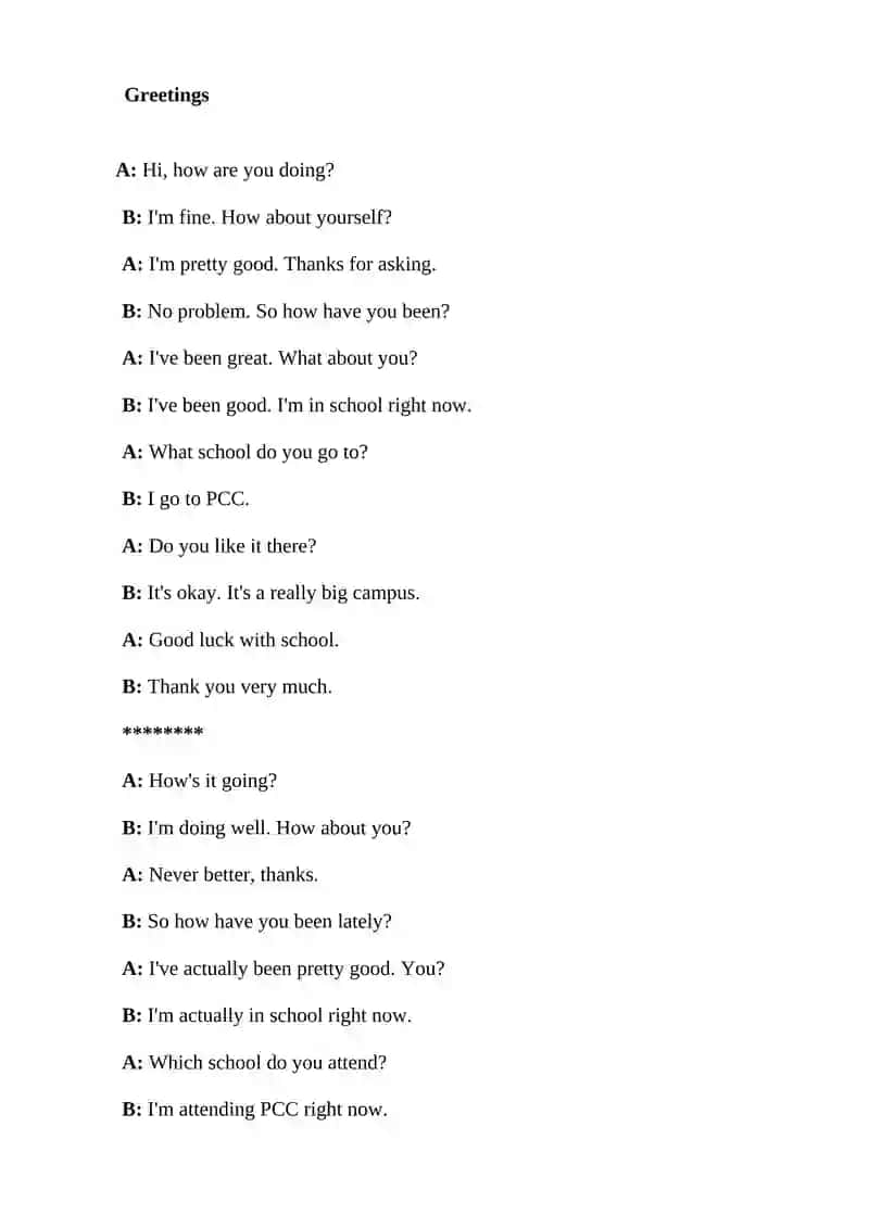 English Greeting Expressions 2