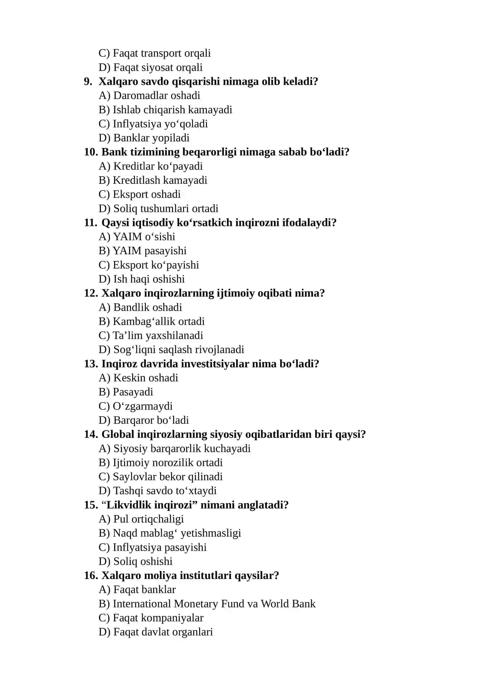 Xalqaro iqtisodiy inqirozlar: sabablari va oqibatlari 2