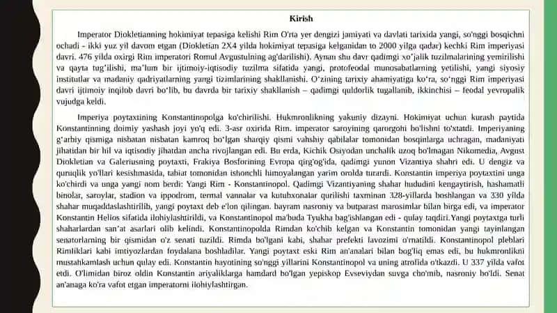 DOMINANT TIZIMINING O‘RNATILISHI VA DIOKLETAIN ISLOHOTLATI 2