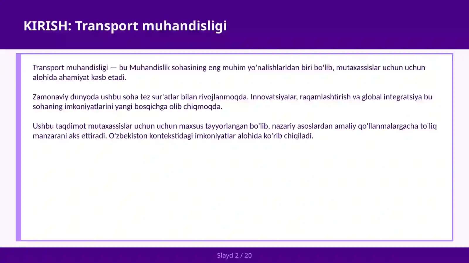 TRANSPORT MUHANDISLIGI 2