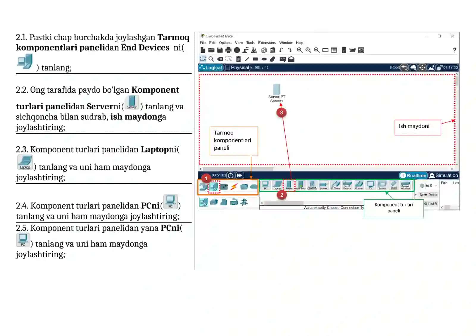 DHCP Server yordamida IP manzil taqsimlash (Cisco Packet Tracer) 2