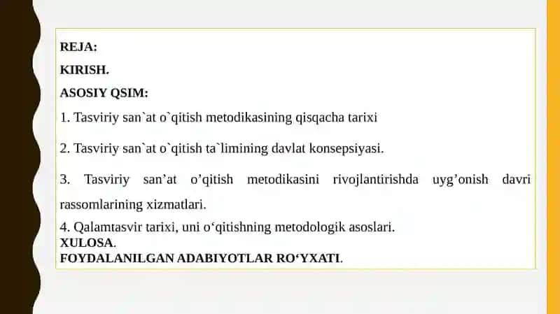 TASVIRIY SAN’ATNI O‘QITISHINING QISQACHA TARIXI 2