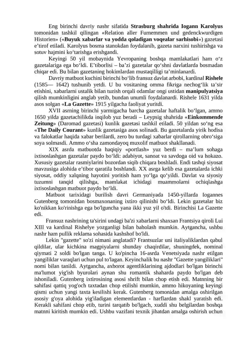 Insoniyat hayotida ilk bosma nashrlar 2