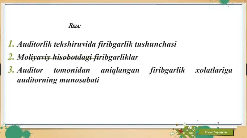 Auditorlik tekshiruvida firibgarlik 2