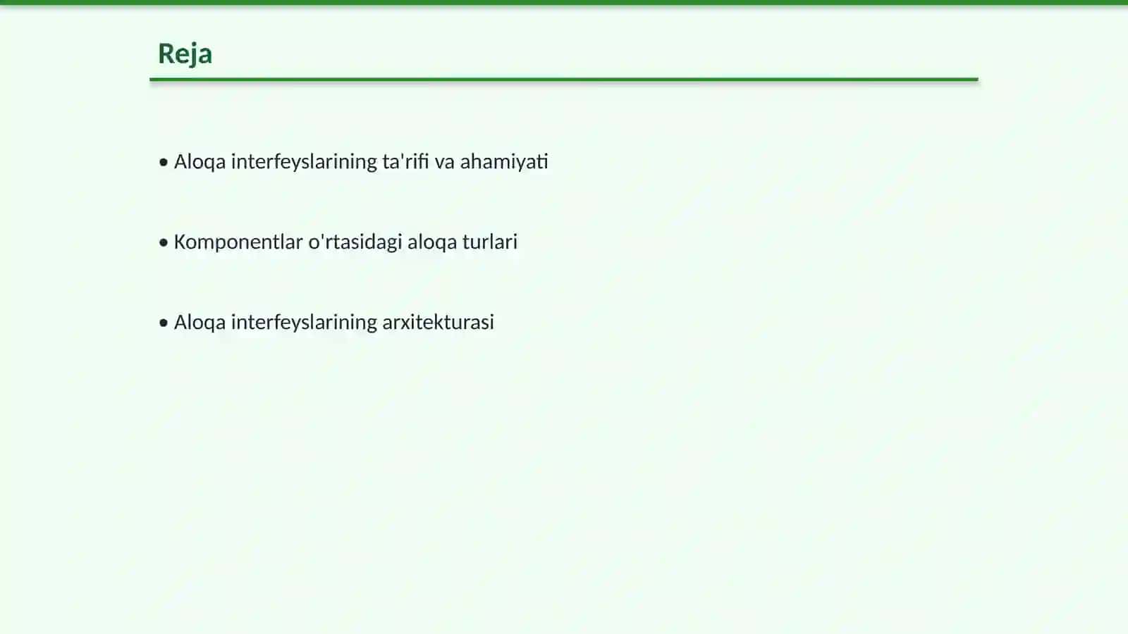 Komponentlar òrtasidagi aloqa interfeyslari 2