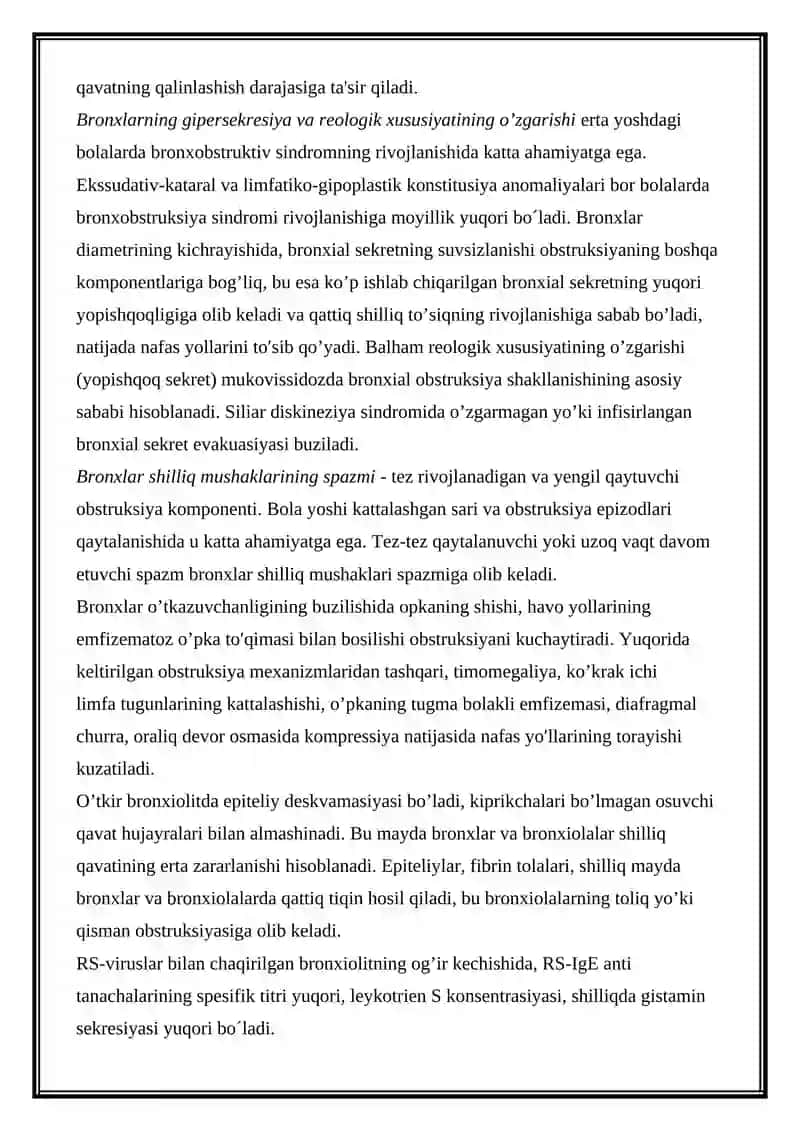 O'tkir obstruktiv bronxit va bronxiolit 2