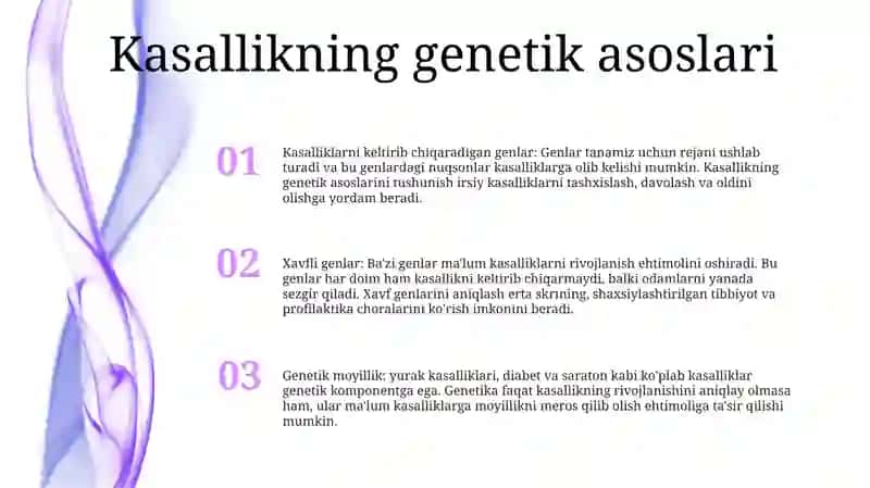 Salomatlikka Xavf Soluvchi Genetik Omillar 2