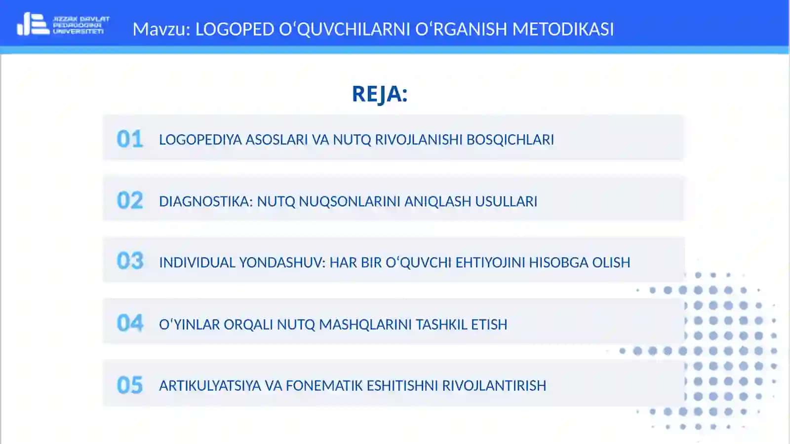 LOGOPED O‘QUVCHILARNI O‘RGANISH METODIKASI 2