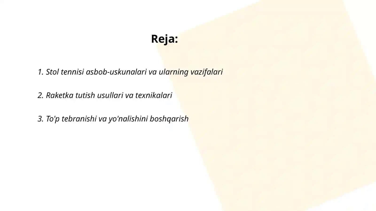Stol tennisi o'yini texnikasi va qoidasi 2