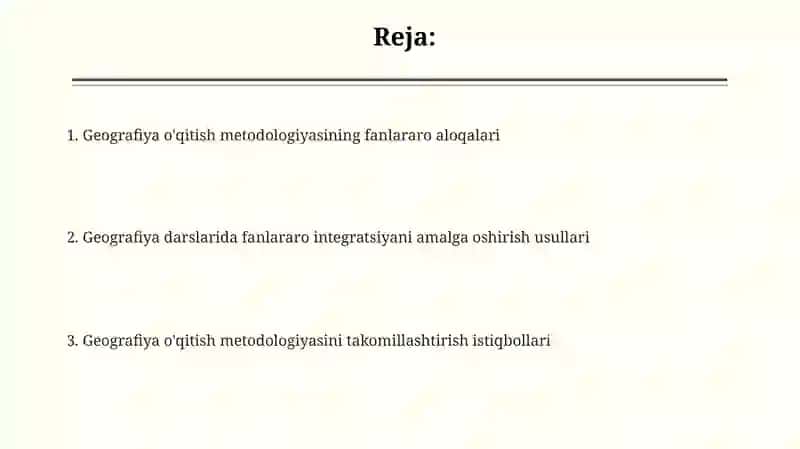 Geografiya o'qitish metodologiyasi 2