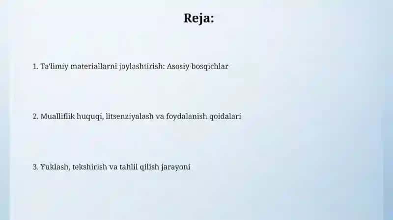 Ta’limiy saytga o‘quv va multimedia materiallarini joylashtirish 2