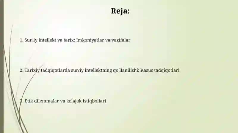 Tarixchi va suniy intelekt mavzusida maqola tayyorlash 2