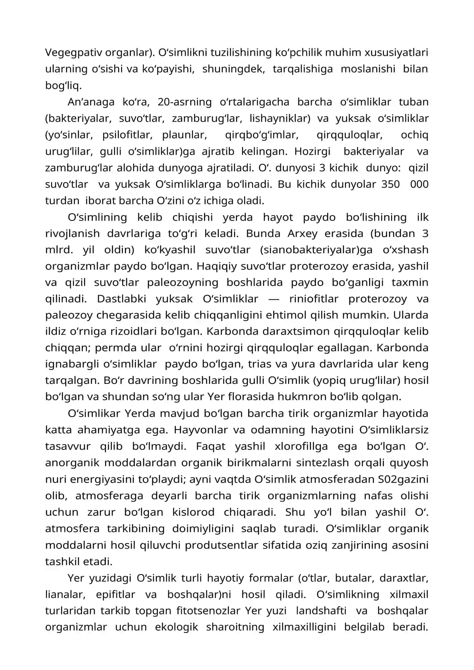 Oʻsimliklar va ularning oziqlanishi 2