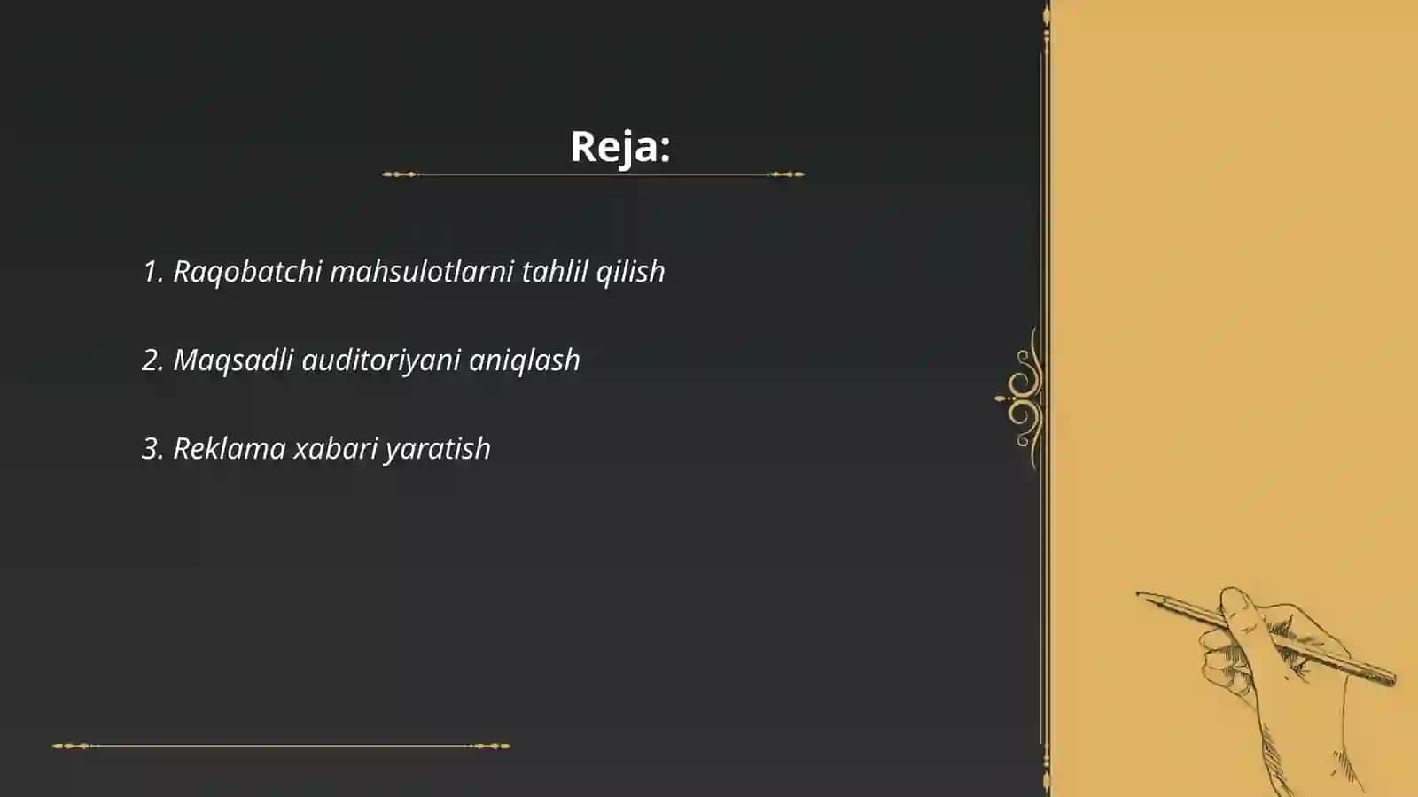 Mahsulotni reklama qilish 2