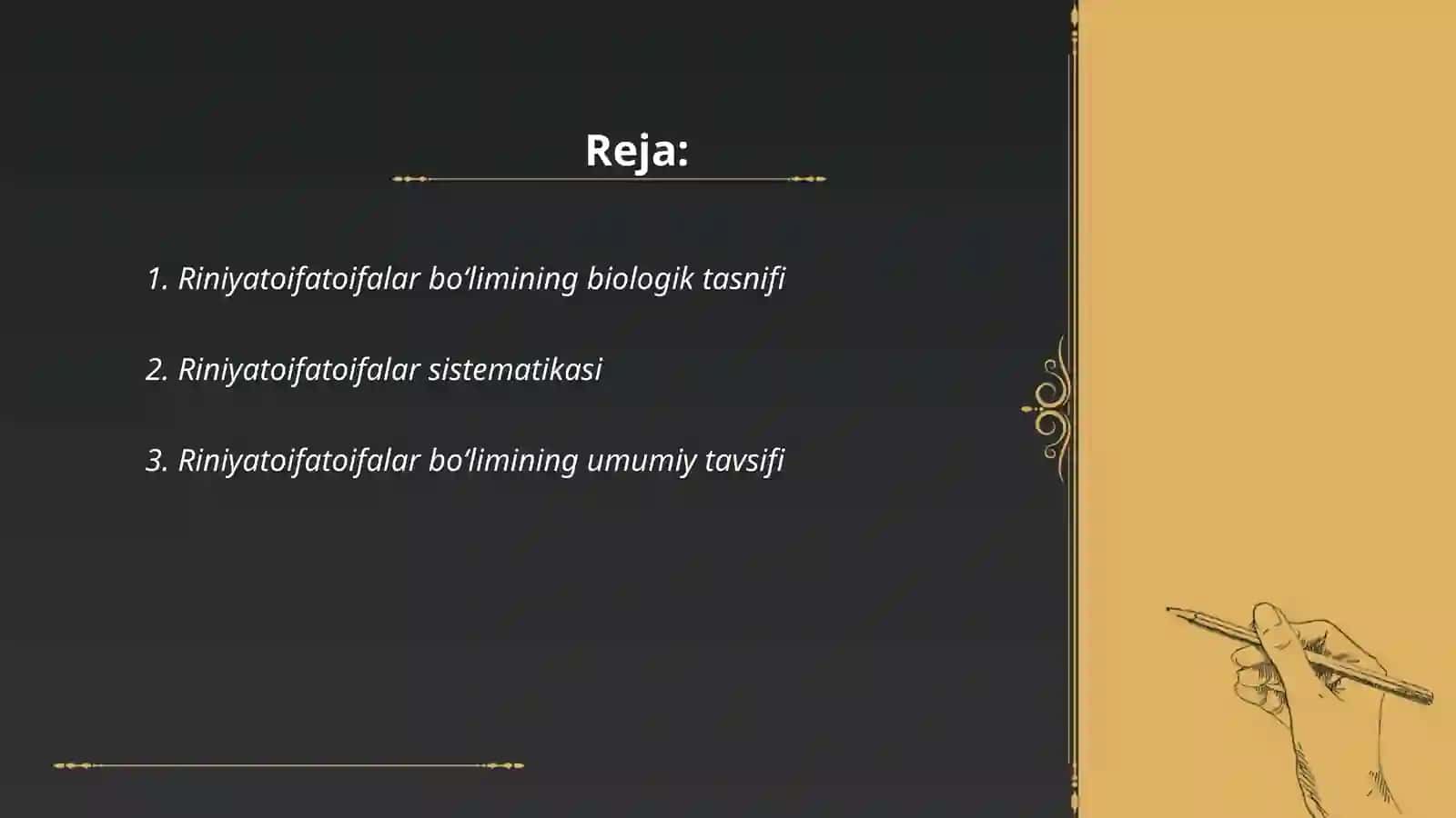 Riniyatoifatoifalar bo‘limi 2
