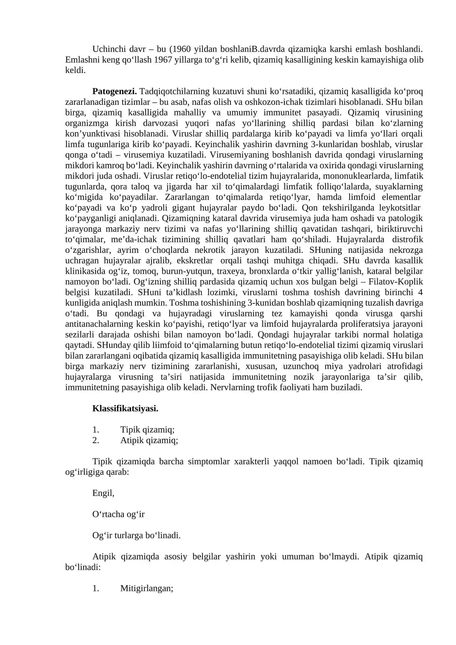 Qizamiq Kasalligi 2