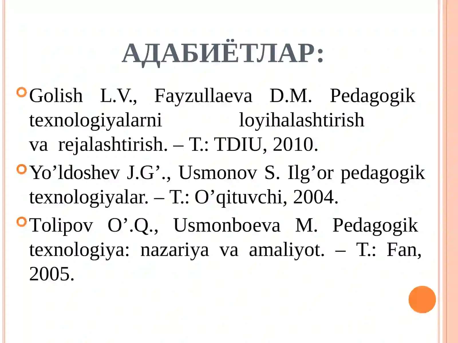 O'qituvchining loyihalashtirish kompitentligi 2