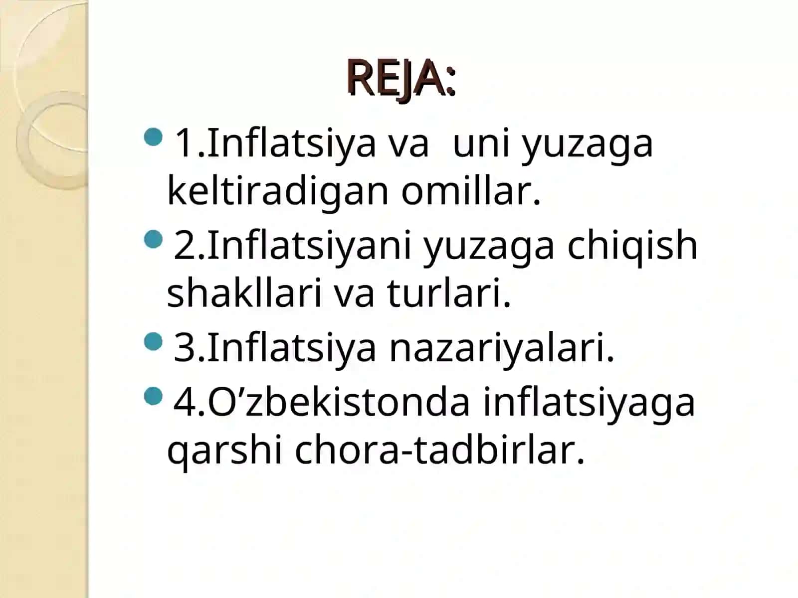 Inflyatsiyaning mohiyati va shakllari 2