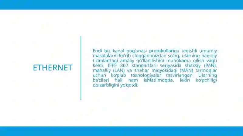 Kompyuter tarmoqlaning standart texnologiyalari 2