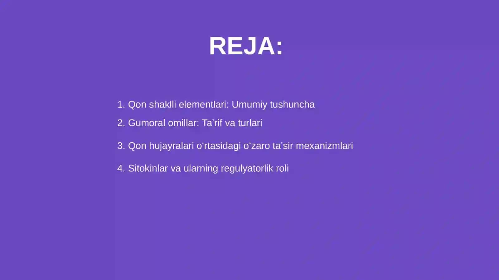 Qon shaklli elementlarining oʻzaro taʼsirida gumoral omillarning roli 2