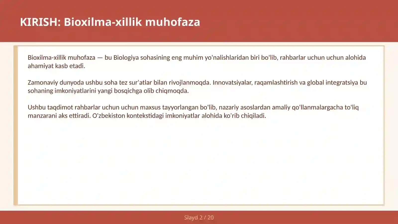 Biохilma-хillik muhofaza 2