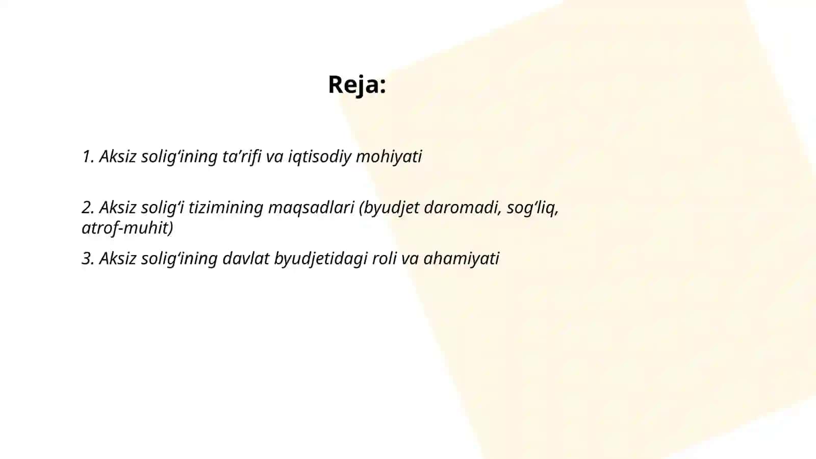 Aksiz soligʻi,uning iqtisodiy mohiyati 2