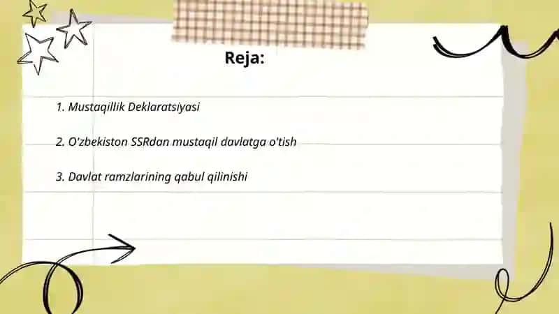 O'ZBEKISTON RESPUBLIKASI TASHKIL ETILISHI 2