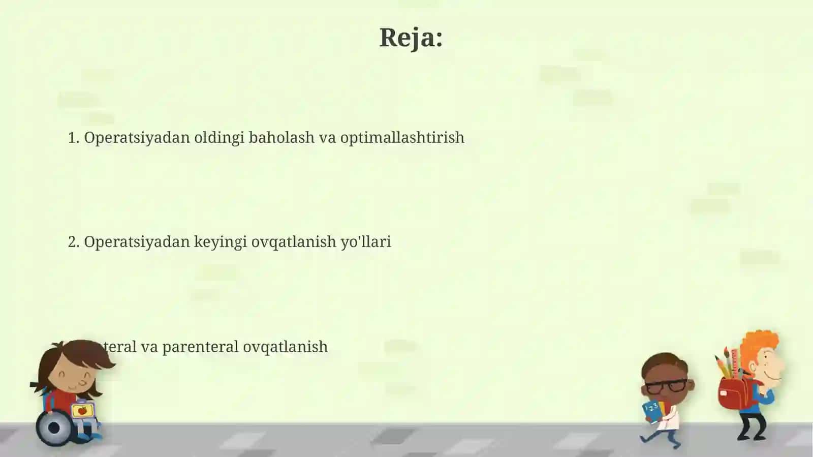 Xirurgik bemorlarni ovqatlantirish 2